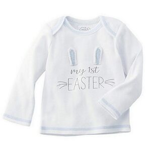 Mud Pie Baby Boys/Girl My First Easter White/Blue 3-6 Months Top Shirt